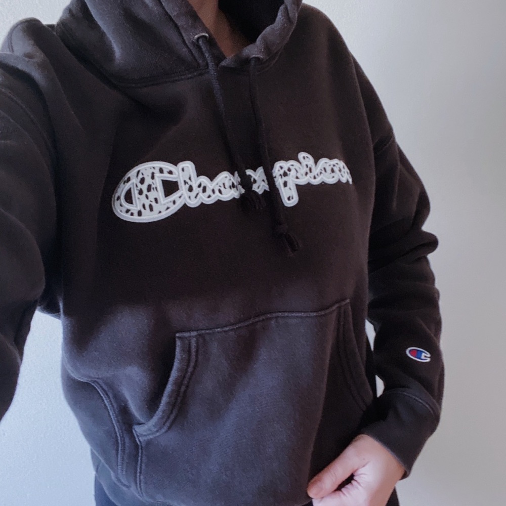 Champion x UO Animal Print Logo Hoodie Sweatshirt